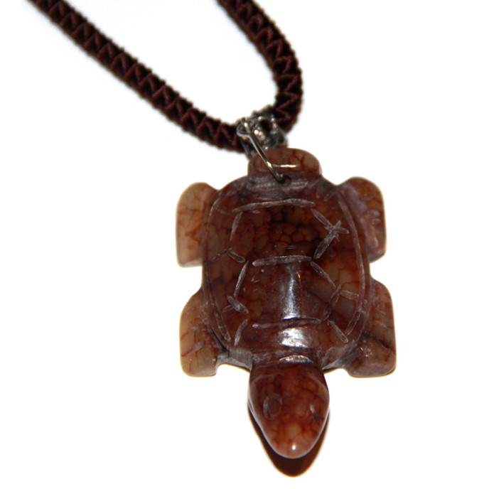 Колие от естествен камък Brown Turtle Т11